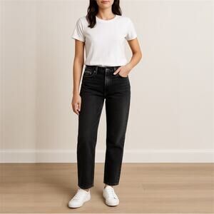 NWT Arizona Highest Rise Vintage Straight Jeans Black Size 10